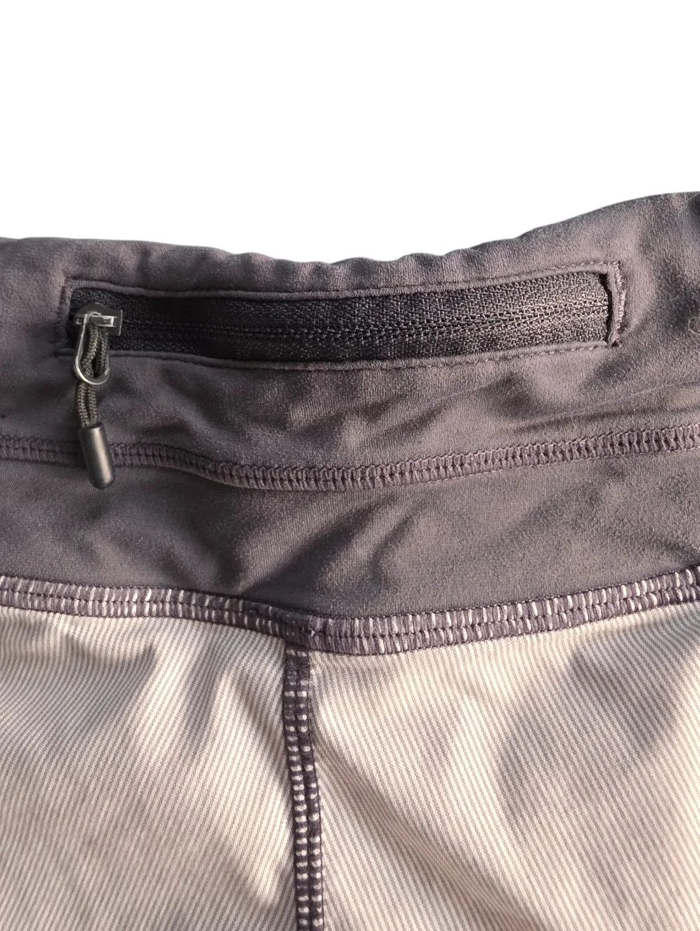 lululemon athletica Gray & White Run Times Shorts Size 4